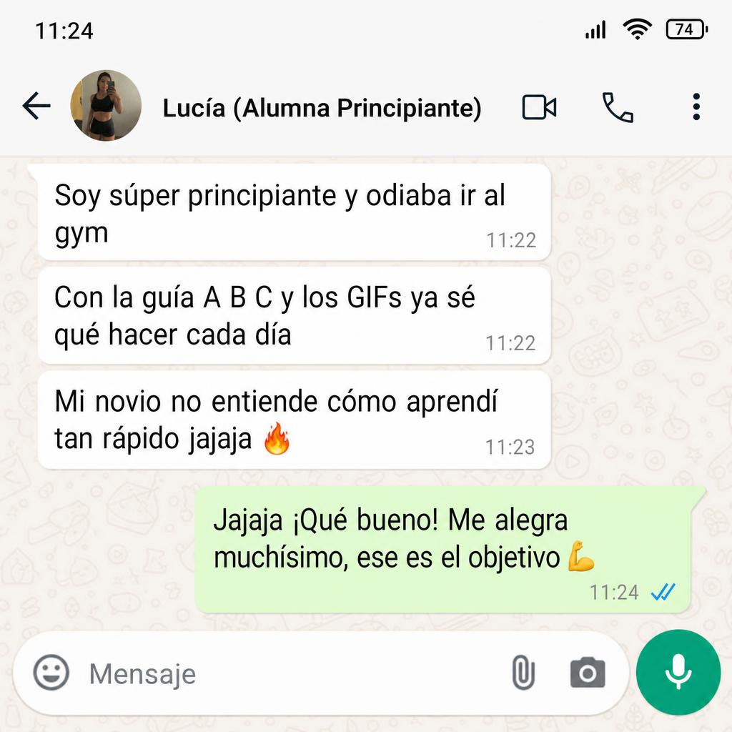 Testimonio de Lucía, alumna principiante, por WhatsApp